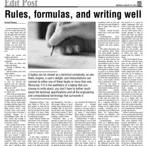 Rules, formulas, and writing well