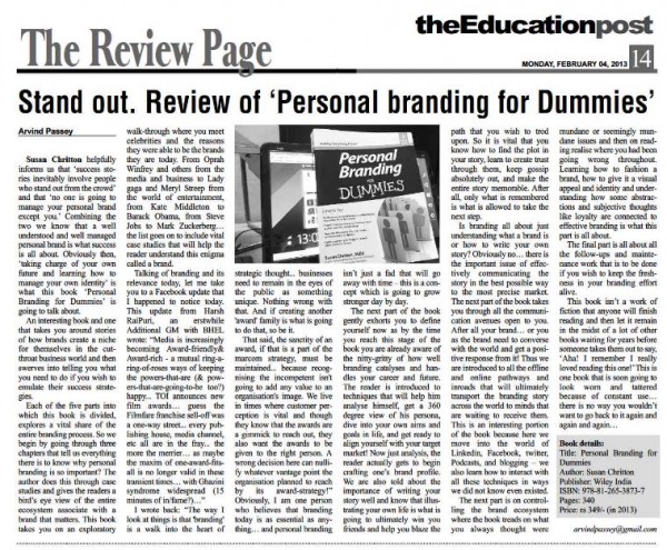 2013_02_04_Review of Personal Branding for Dummies