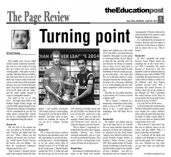 2014_06_02_The Education Post_Review_Turning Point 