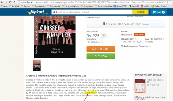 Crossed & Knotted... has a story written by me_Flipkart
