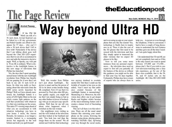 2015_05_11_The Education Post_Review_Philips Ambilight Ultra HD 