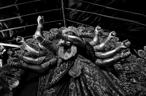 Durga Puja 2015. In b/w too the might of a Goddess is obvious