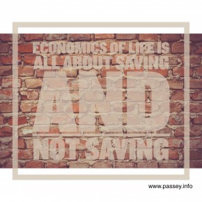 Economics of life is all about saving and not saving