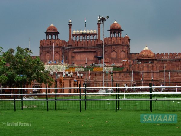 Red Fort. The British painted the white walls red...