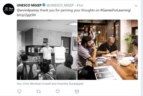 Tweet by UNESCO_MGIEP