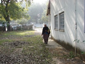 Babina. Walking inside the boundary of 'badmash cmpany' and going towards the area where the kitchen then was...