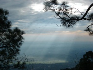 dark skies... and a small opening through which this light entered and mesmerized us!