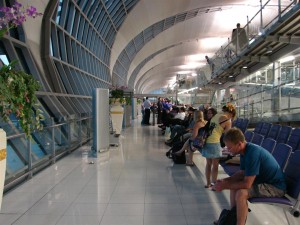 Here is another playing with his tech toy at Bangkok airport!