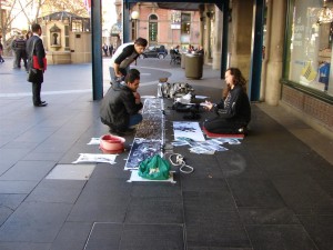 The pencil artist I met near the Town Hall