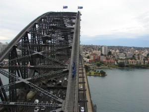 The bridge arch top and the north end of Sydney...