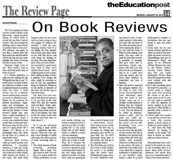 2012_01_28_The Education Post_Review_On Book Reviews