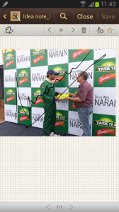 The legendary Narain Karthikeyan signs on the incredible Galaxy Note 2