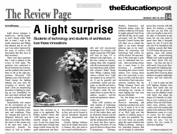 2013_05_20_The Education Post_A Light Surprise