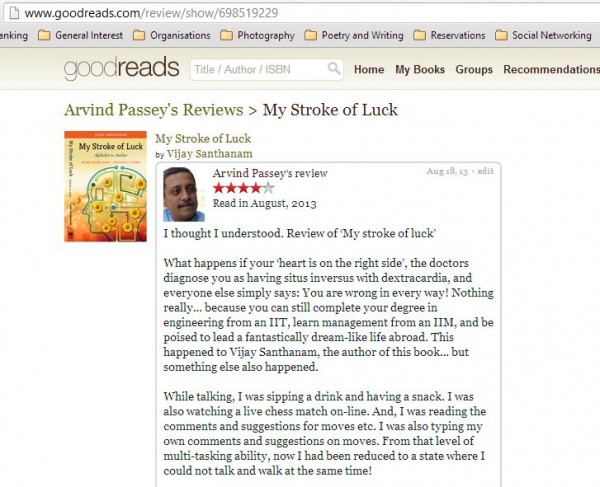 My stroke of luck_review_goodreads