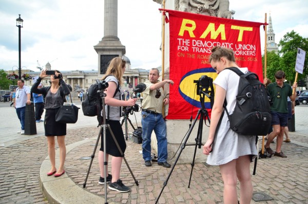 London Cab strike. 11 June 2014. Journalists were there...