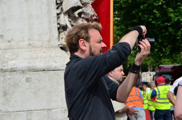 London Cab strike. 11 June 2014. Tourists were excited...