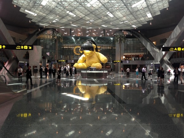 As you enter the massive shopping area of Hamad International Airport at Doha, Qatar