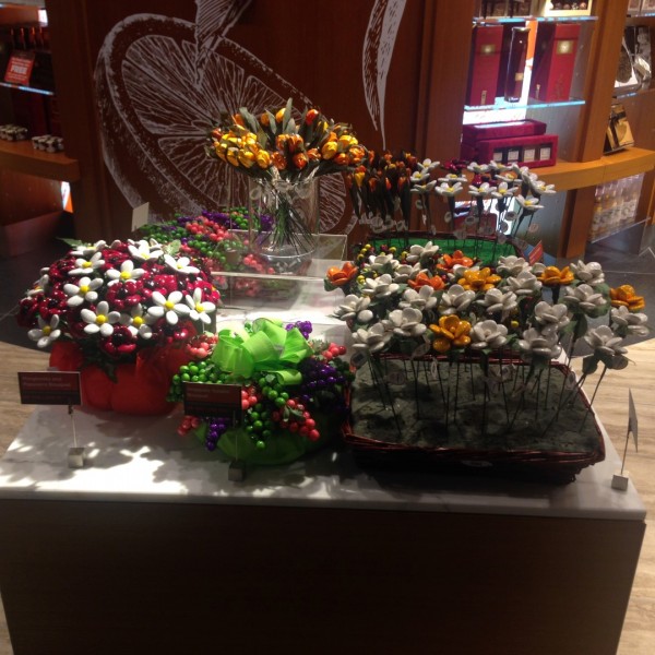 These are chocolates disguised as flowers... seems to be a speciality at Hamad