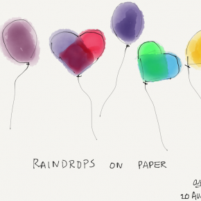 Raindrops on paper