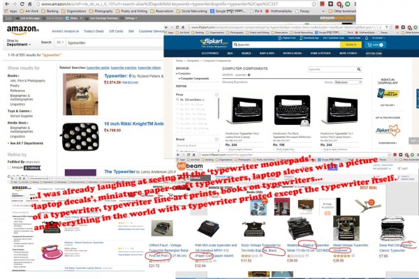 No typewriters found on any website selling technology is what surprised and shocked me!