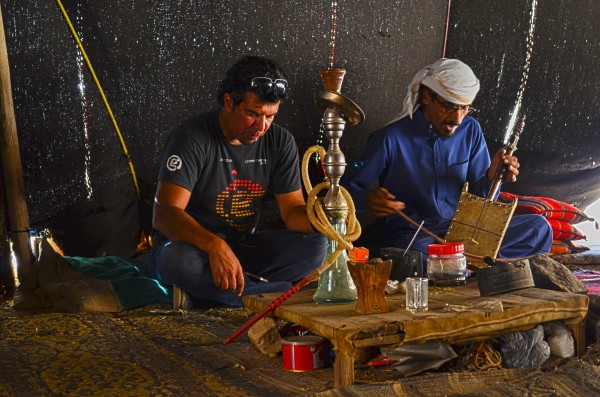 Aha! Inside a Bedouin camp... and he played the rebab and sang a song after serving us tea 