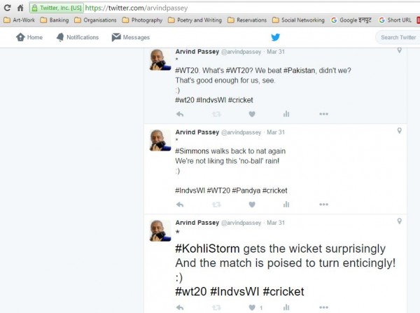 Tweets - cricket - rhymes - tweeted rhymes - India vs West Indies - WT20