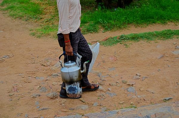 Vendors on the streets of Delhi - The mobile tea-seller