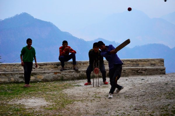 cricket in a school on a mountain top