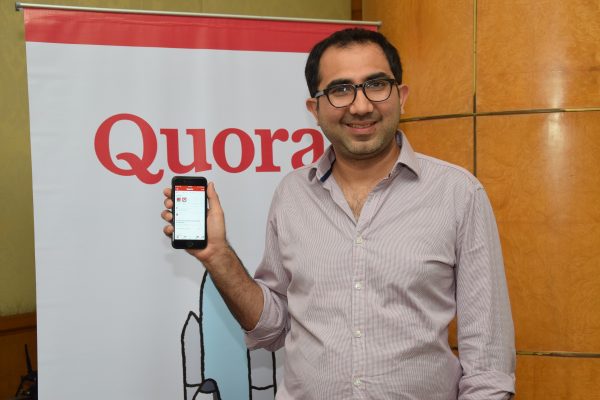 Mr. Gautam Shewakramani, Country Manager India, Quora at the launch of Quora Hindi