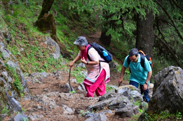 The climb to Budher caves near Chakrata is steep and fairly treacherous