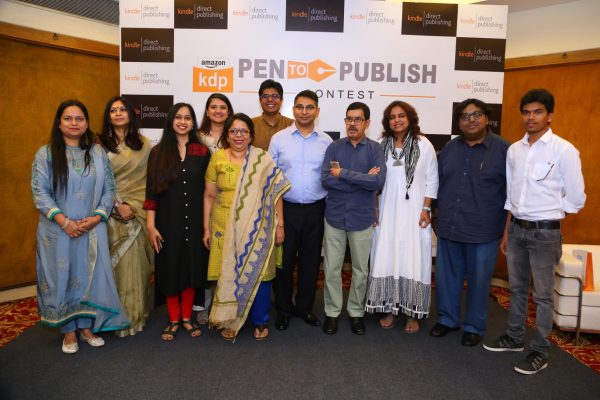 Sanjeev Jha from Kindle with bestselling authors and the winners of the second Kindle Direct Publishing (KDP) Pen to Publish Contest