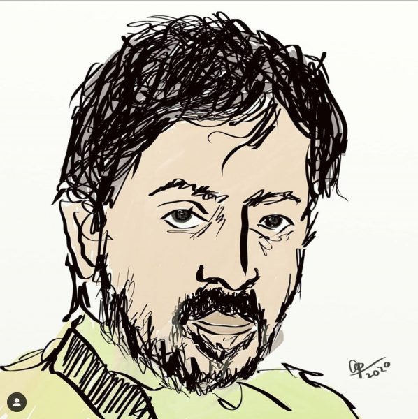 29 April 2020 - A story called Irfan - digital sketch drawn by Arvind Passey - poem