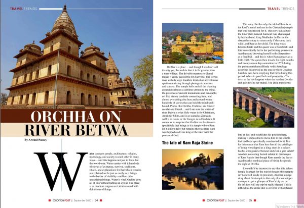 Education Post_September 2020_Travel_Orchha on River Betwa_01