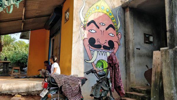 Auroville - grafitti from the villages surrounding the township